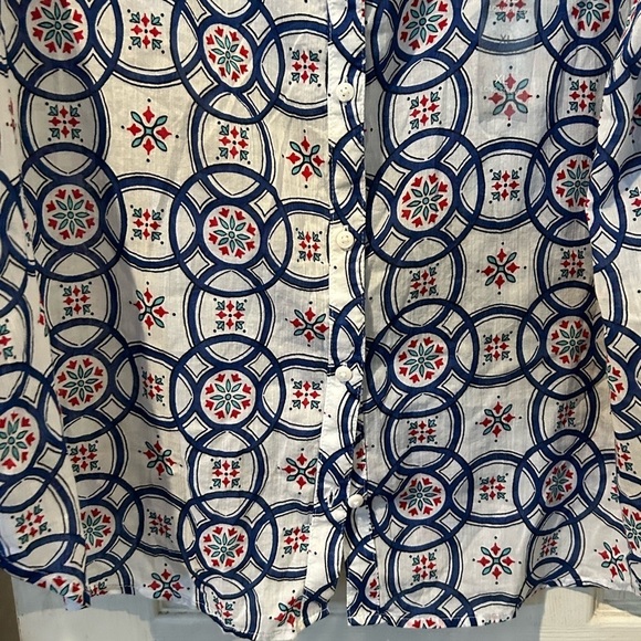 NWT Liz Claiborne “White Tile” Design Long Sleeve Blouse - Picture 3 of 7